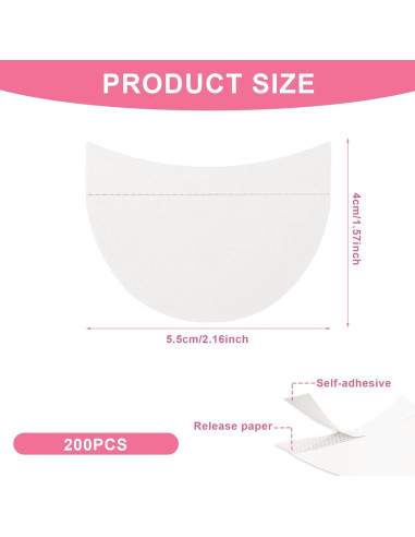 Cinta Desechable para Sombra de Ojos Giantree - 200 Pcs, 5x6.8 cm