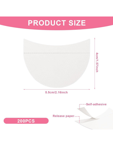 Cinta Desechable para Sombra de Ojos Giantree - 200 Pcs, 5x6.8 cm