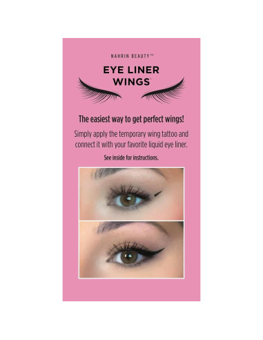 Alas de Delineador de Ojos Nahrin Beauty - 24 Pares Delgado Negro