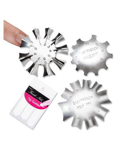 DANNEASY Cortadora de Gel Acrílico Francesa 3Pcs + Pegatinas