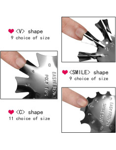 DANNEASY Cortadora de Gel Acrílico Francesa 3Pcs + Pegatinas 2