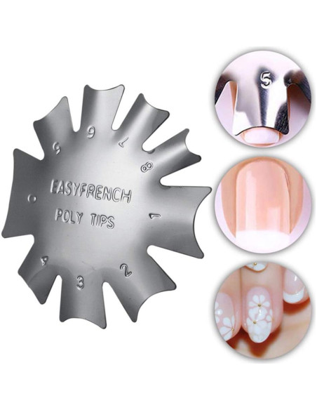 DANNEASY Cortadora de Gel Acrílico Francesa 3Pcs + Pegatinas