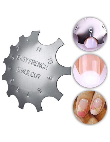 DANNEASY Cortadora de Gel Acrílico Francesa 3Pcs + Pegatinas