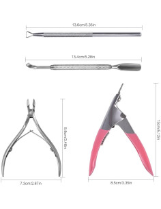 Kit de Cortadores de Uñas Acrílicas KAZI 4 en 1 Acero Inoxidable 2