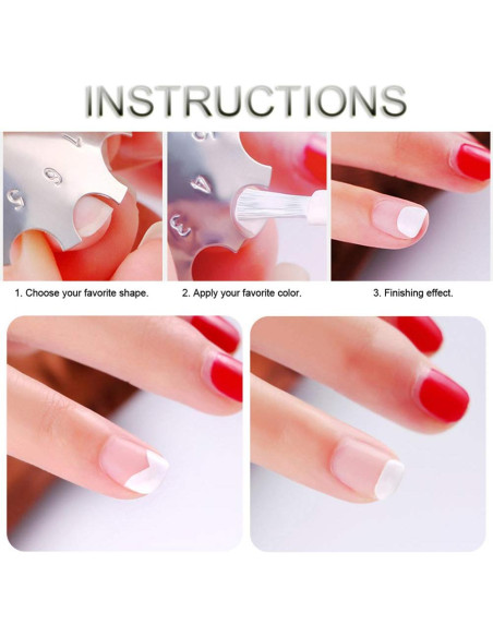 DANNEASY Cortadora de Gel Acrílico Francesa 3Pcs + Pegatinas