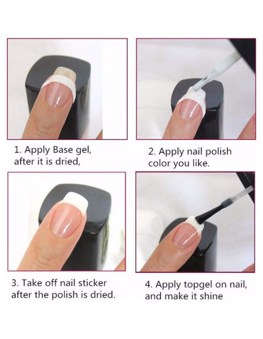 DANNEASY Cortadora de Gel Acrílico Francesa 3Pcs + Pegatinas