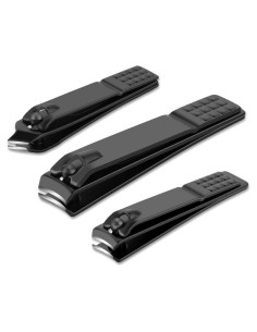 Juego de 3 Cortauñas de Acero Inoxidable Feisheng Negro