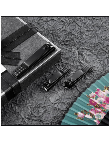 Juego de 3 Cortauñas de Acero Inoxidable Feisheng Negro