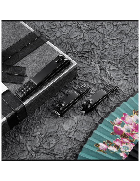 Juego de 3 Cortauñas de Acero Inoxidable Feisheng Negro