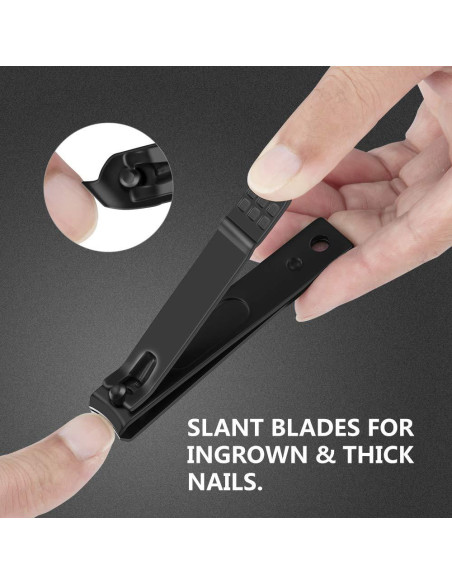 Juego de 3 Cortauñas de Acero Inoxidable Feisheng Negro