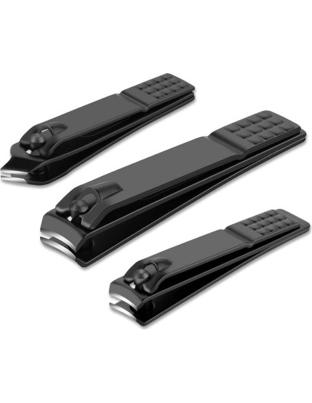 Juego de 3 Cortauñas de Acero Inoxidable Feisheng Negro