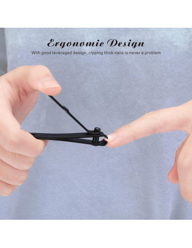 Juego de Cortauñas Gruesas TOMATA con Lima y Estuche - Negro