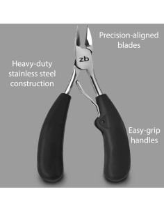 Cortauñas Zizzili para Uñas Gruesas - Mango Ergonómico Negro 2