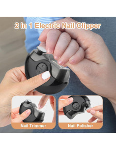 Cortador de Uñas Eléctrico ZESTEFY 2 en 1 Portátil Negro 2