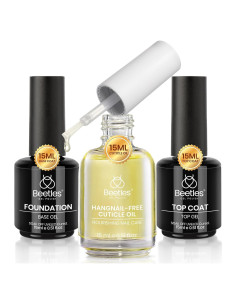 Kit de Aceite para Cutículas y Top Coat Beetles 3Pcs 15ml