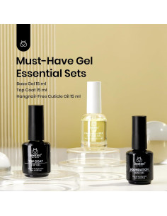 Kit de Aceite para Cutículas y Top Coat Beetles 3Pcs 15ml 2