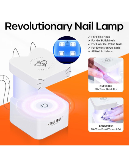 Kit de Uñas de Gel Modelones Almendra 15 Tamaños 510 Pcs