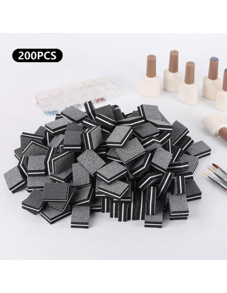 200 Piezas Mini Bloques de Pulido de Uñas 100/180 Grano - acDesign