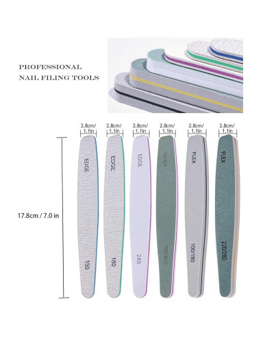 Kit de Manicura TONOKAILS 18 Piezas - Archivos y Pulidores de Uñas