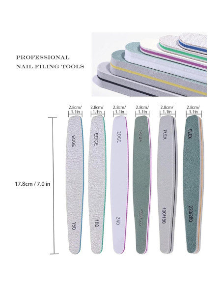 Kit de Manicura TONOKAILS 18 Piezas - Archivos y Pulidores de Uñas