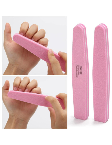 10 Bloques de Pulido de Uñas LoveBB Rosa 100/180 Grano