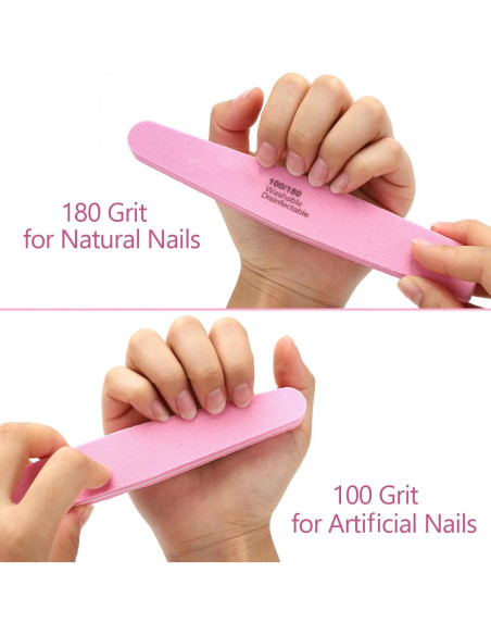 10 Bloques de Pulido de Uñas LoveBB Rosa 100/180 Grano