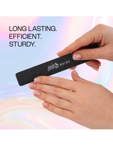 10 Limatips Jumbo PANA Doble Cara 80/80 Negro para Uñas