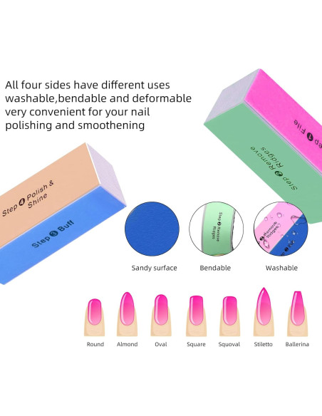 Bloque de Lima de Uñas SKYPIA 4 Vías - 2 Unidades