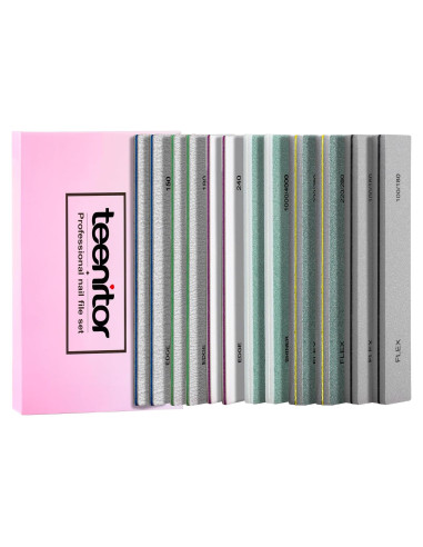 Set de 12 Archivos y Pulidores de Uñas Teenitor 100/180 Grit