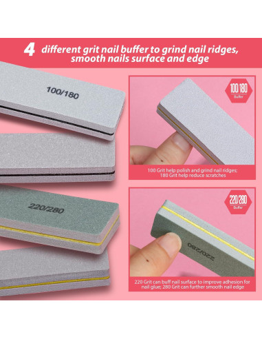 Set de 12 Archivos y Pulidores de Uñas Teenitor 100/180 Grit