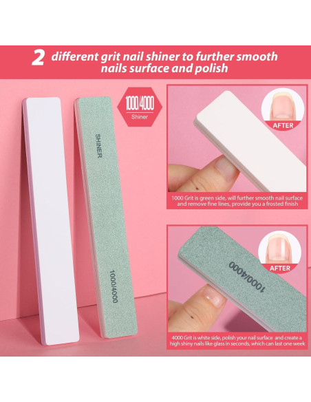 Set de 12 Archivos y Pulidores de Uñas Teenitor 100/180 Grit