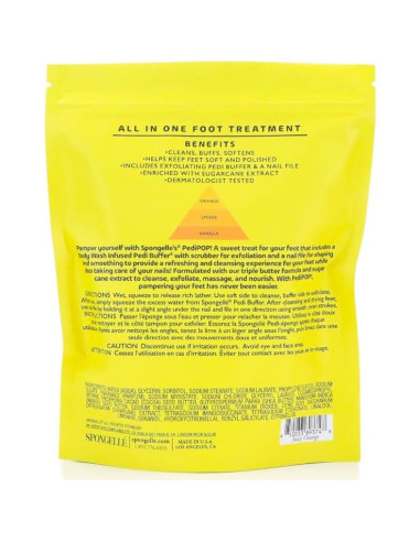 Spongellé PediPOP! Naranja Jugosa - Buffer y Lima para Pies 85g