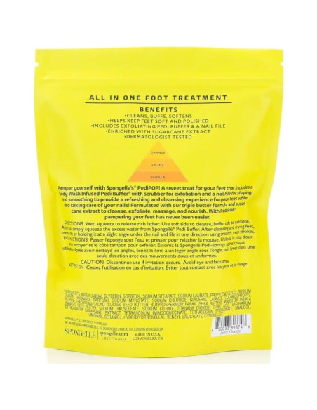 Spongellé PediPOP! Naranja Jugosa - Buffer y Lima para Pies 85g