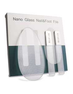 Juego de Limas de Uñas de Vidrio RedFlow - 3 Piezas Nano