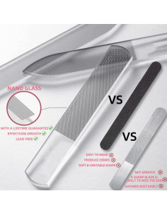 Juego de Limas de Uñas de Vidrio RedFlow - 3 Piezas Nano 2