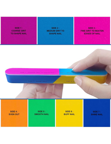 Bloque de Pulido de Uñas 7 Vías AhaTopia - 6 Piezas