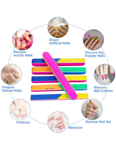 Bloque de Pulido de Uñas 7 Vías AhaTopia - 6 Piezas