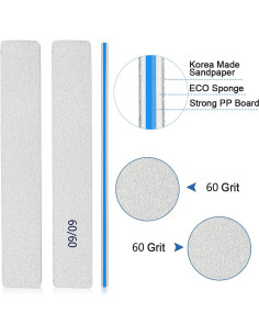 Archivos de Uñas BLESWIN 12pcs Grano 60/60 para Acrílicas 2