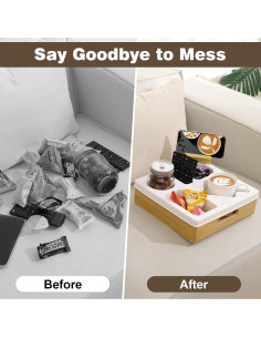 Bandeja organizadora Kssiaz para tazas y teléfono, blanca 2