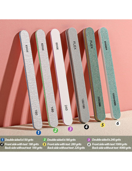 Conjunto de Limas de Uñas Teenitor 6 Piezas Profesional