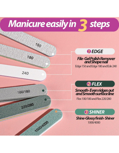 Conjunto de Limas de Uñas Teenitor 6 Piezas Profesional