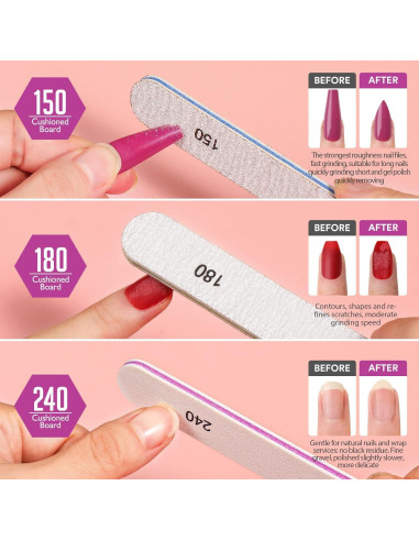 Conjunto de Limas de Uñas Teenitor 6 Piezas Profesional