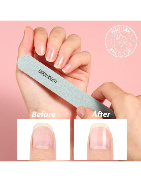 Conjunto de Limas de Uñas Teenitor 6 Piezas Profesional