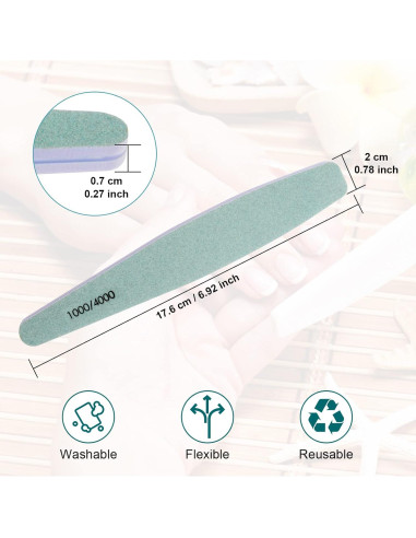 15 Limas de Uñas 1000/4000 Grit Diesisa para Manicura