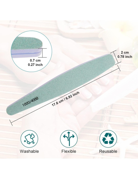 15 Limas de Uñas 1000/4000 Grit Diesisa para Manicura