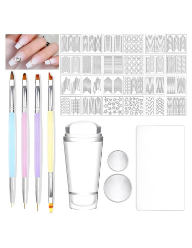 Kit de Estampado de Uñas Gorvalin - Arte de Uñas DIY Completo