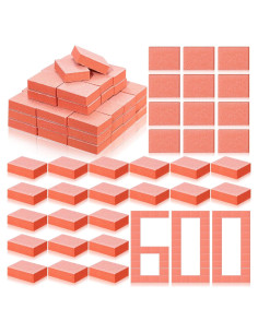 Gisafai 600 Bloques Mini Pulidores de Uñas Naranja 80/100 Grano