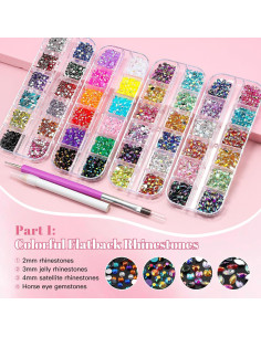 Kit de Arte de Uñas Kikonoke - 12 Cajas con Gemas y Herramientas 2