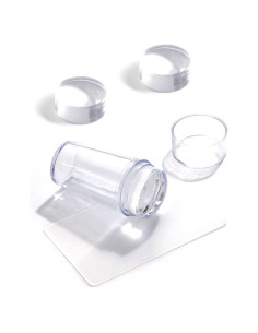 Estampador de Uñas de Silicona Clear 1.1" + Raspador - Kit