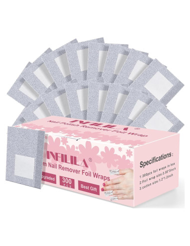 Envolturas de Papel de Aluminio NXJ INFILILA 300PCS para Quitar Esmalte